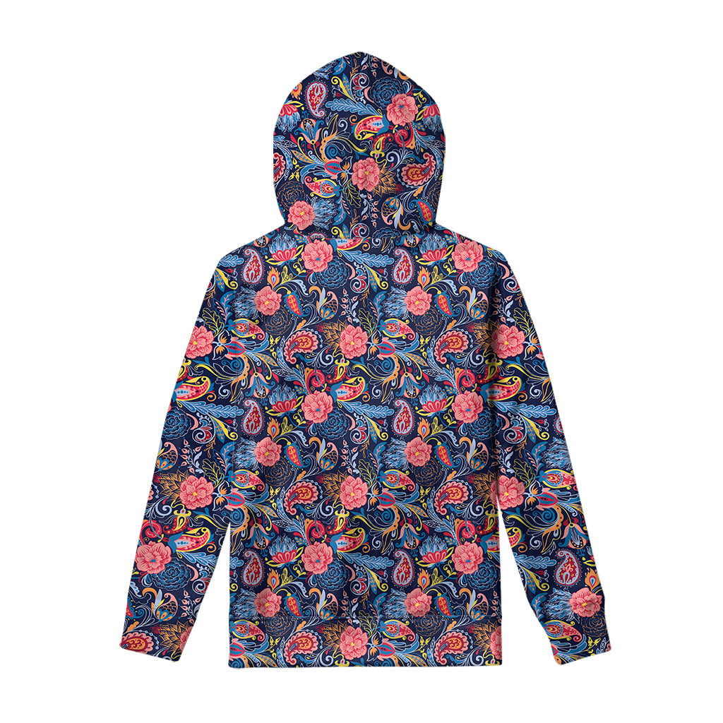 Boho Paisley Pattern Print Pullover Hoodie