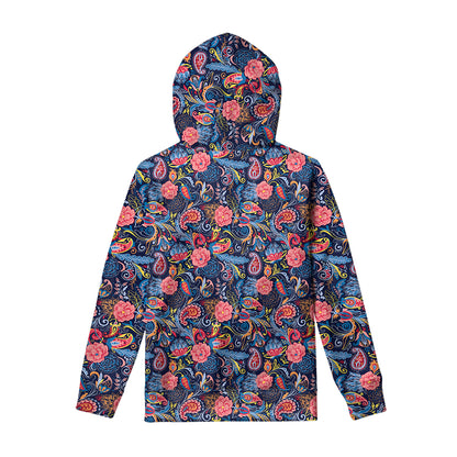 Boho Paisley Pattern Print Pullover Hoodie