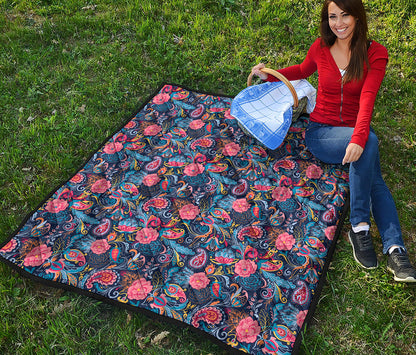Boho Paisley Pattern Print Quilt
