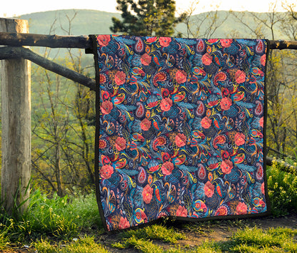 Boho Paisley Pattern Print Quilt