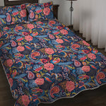 Boho Paisley Pattern Print Quilt Bed Set