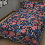 Boho Paisley Pattern Print Quilt Bed Set