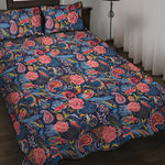 Boho Paisley Pattern Print Quilt Bed Set