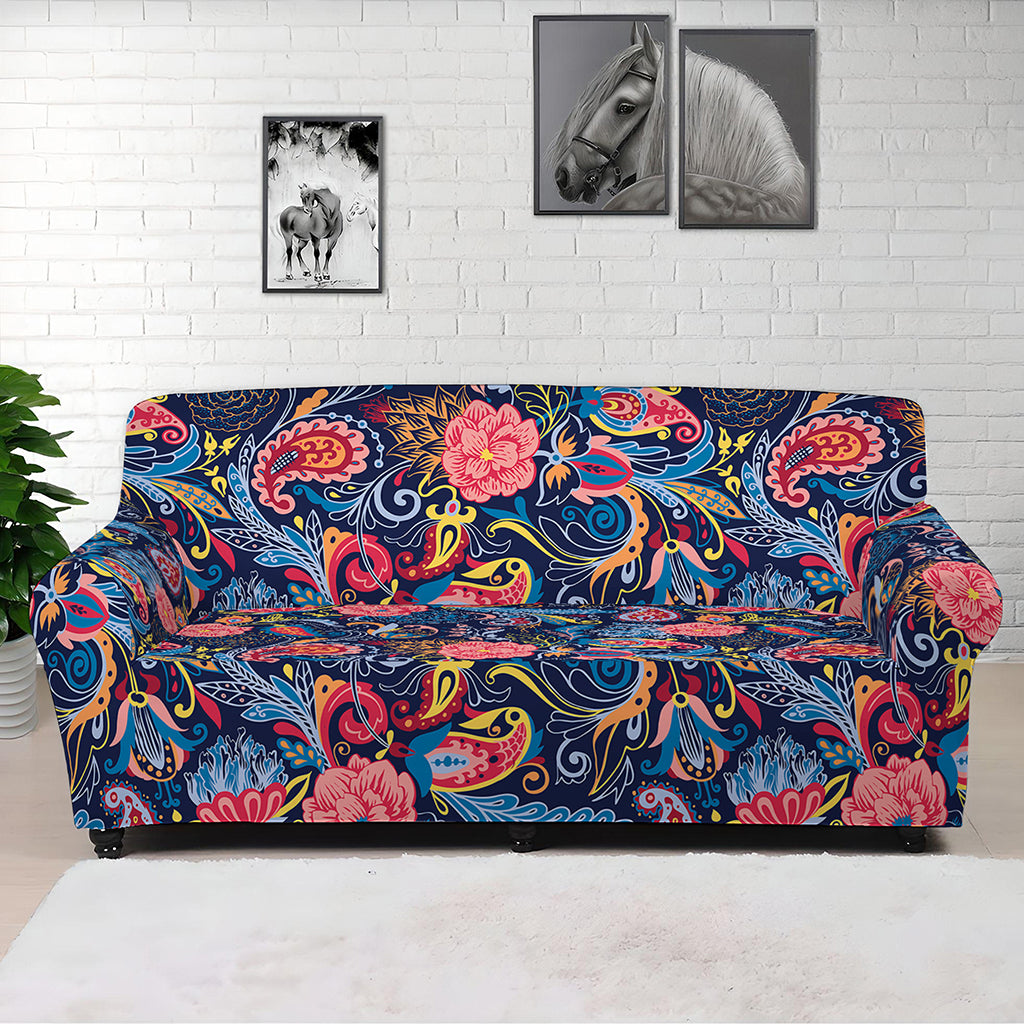 Boho Paisley Pattern Print Sofa Cover
