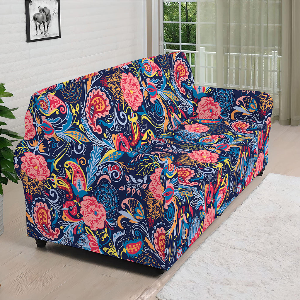 Boho Paisley Pattern Print Sofa Cover