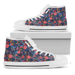 Boho Paisley Pattern Print White High Top Shoes