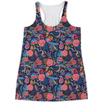Boho Paisley Pattern Print Women's Racerback Tank Top