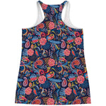 Boho Paisley Pattern Print Women's Racerback Tank Top