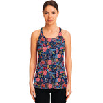 Boho Paisley Pattern Print Women's Racerback Tank Top