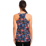 Boho Paisley Pattern Print Women's Racerback Tank Top
