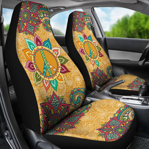Boho Peace Mandala Universal Fit Car Seat Covers GearFrost