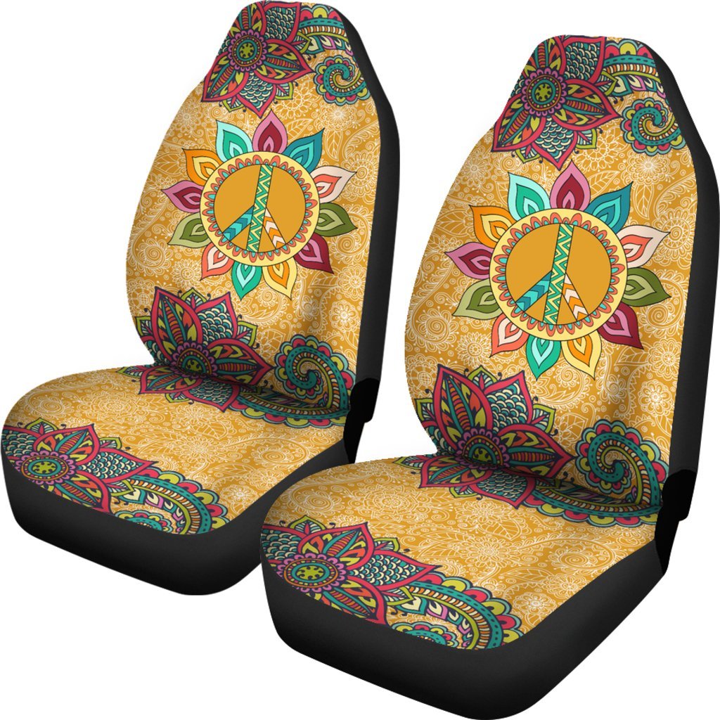 Boho Peace Mandala Universal Fit Car Seat Covers GearFrost