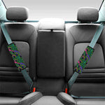 Boho Peacock Feather Pattern Print Car Seat Belt Covers