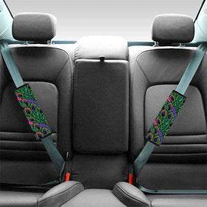 Boho Peacock Feather Pattern Print Car Seat Belt Covers