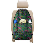 Boho Peacock Feather Pattern Print Car Seat Organizers