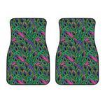 Boho Peacock Feather Pattern Print Front Car Floor Mats