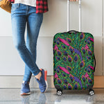 Boho Peacock Feather Pattern Print Luggage Cover