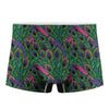 Boho Peacock Feather Pattern Print Men's Boxer Briefs