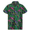 Boho Peacock Feather Pattern Print Men's Short Sleeve Shirt