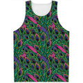Boho Peacock Feather Pattern Print Men's Tank Top
