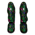 Boho Peacock Feather Pattern Print Muay Thai Shin Guards