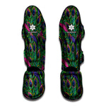 Boho Peacock Feather Pattern Print Muay Thai Shin Guard