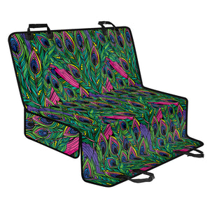 Boho Peacock Feather Pattern Print Pet Car Back Seat Cover