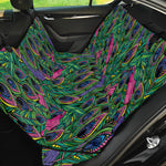 Boho Peacock Feather Pattern Print Pet Car Back Seat Cover