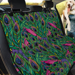 Boho Peacock Feather Pattern Print Pet Car Back Seat Cover