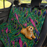 Boho Peacock Feather Pattern Print Pet Car Back Seat Cover