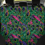 Boho Peacock Feather Pattern Print Pet Car Back Seat Cover