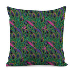 Boho Peacock Feather Pattern Print Pillow Cover