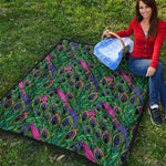 Boho Peacock Feather Pattern Print Quilt