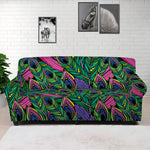 Boho Peacock Feather Pattern Print Sofa Cover
