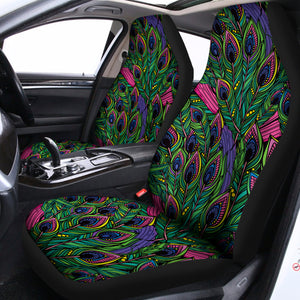 Boho Peacock Feather Pattern Print Universal Fit Car Seat Covers