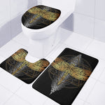 Boho Spiritual Dragonfly Print 3 Piece Bath Mat Set