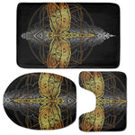 Boho Spiritual Dragonfly Print 3 Piece Bath Mat Set