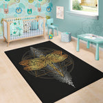 Boho Spiritual Dragonfly Print Area Rug