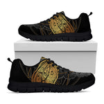Boho Spiritual Dragonfly Print Black Sneakers