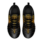 Boho Spiritual Dragonfly Print Black Sneakers