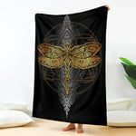Boho Spiritual Dragonfly Print Blanket