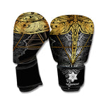 Boho Spiritual Dragonfly Print Boxing Gloves