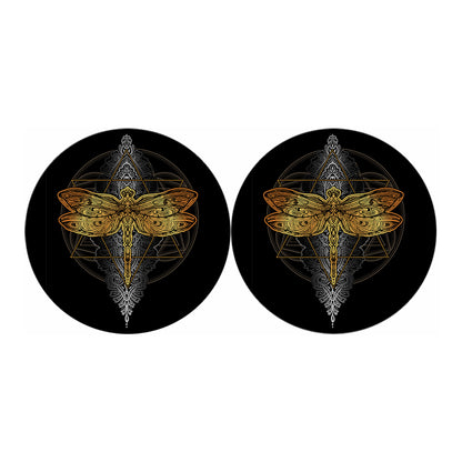 Boho Spiritual Dragonfly Print Car Coasters