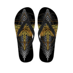 Boho Spiritual Dragonfly Print Flip Flops