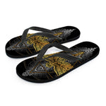 Boho Spiritual Dragonfly Print Flip Flops