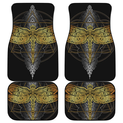 Boho Spiritual Dragonfly Print Front and Back Car Floor Mats