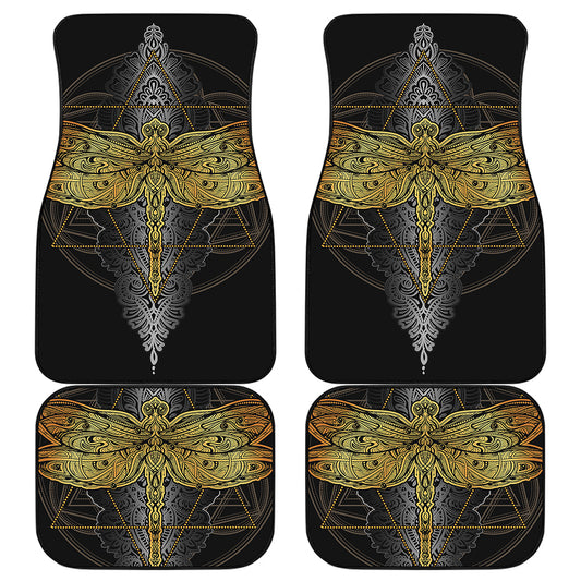 Boho Spiritual Dragonfly Print Front and Back Car Floor Mats
