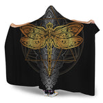 Boho Spiritual Dragonfly Print Hooded Blanket