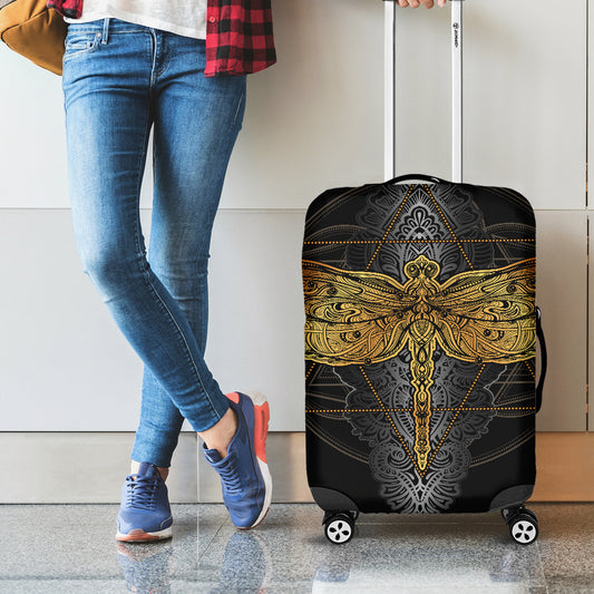 Boho Spiritual Dragonfly Print Luggage Cover