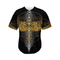 Boho Spiritual Dragonfly Print Men's Baseball Jersey